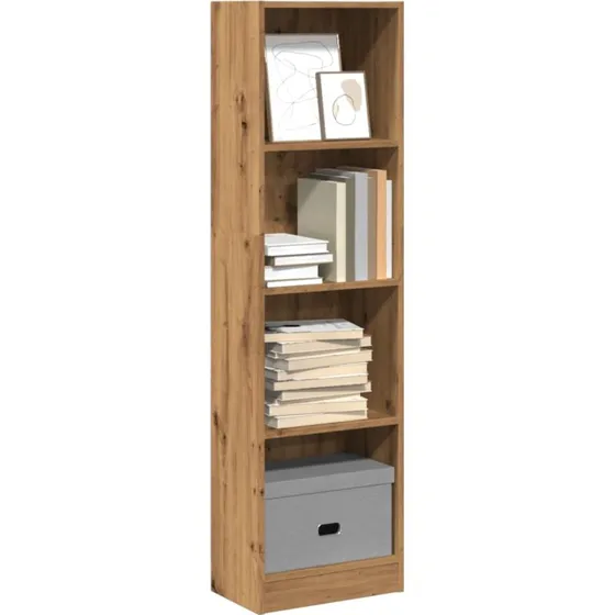 Bogreol i konstrueret træ 40x24x143 cm – Egetræsfarve