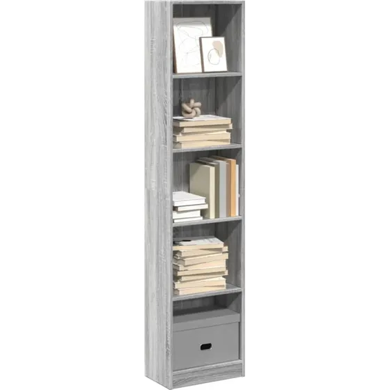Bogreol 40x24x176 cm, konstrueret træ - Sonoma-eg