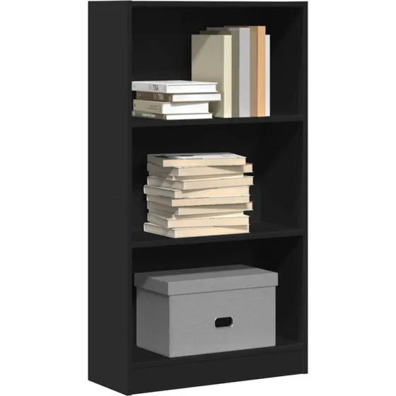 Bogreol 60x24x109 cm i konstrueret træ – sort