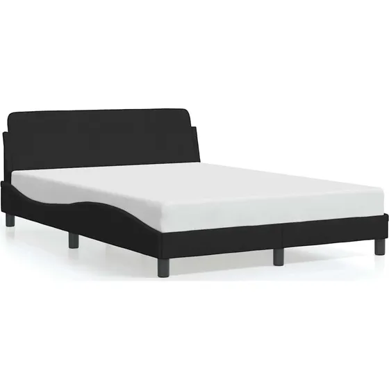 vidaXL sengestel Dover sort fløjl 135x190 cm med hovedgærde