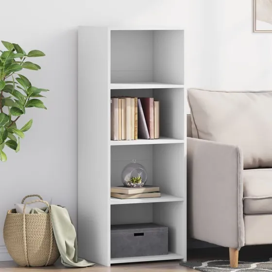 vidaXL Reol 45x41x124 cm i hvidt konstrueret træ