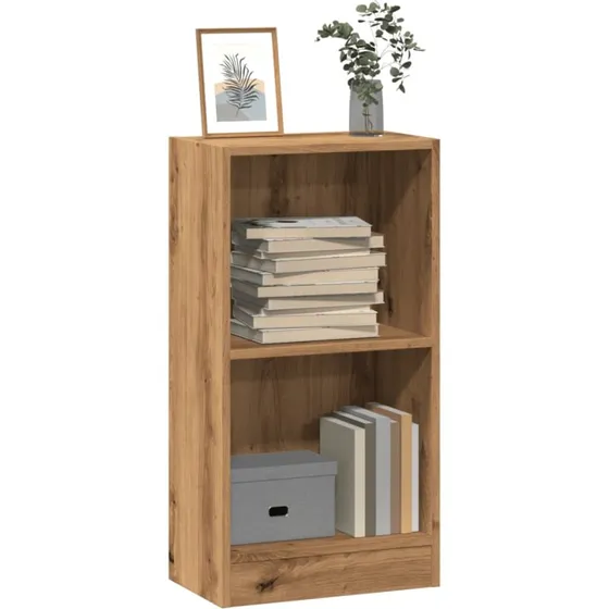 Bogreol i konstrueret træ 40x24x76 cm – egetræsfarve