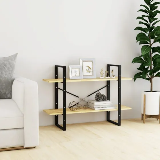 Bogreol i massivt fyrretræ 100x30x70 cm – 2 hylder