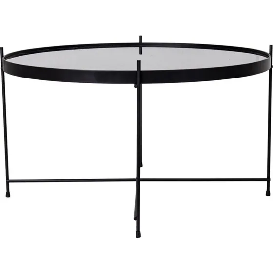 House Nordic Venezia rund sofabord Ø70 x H40 cm – glas/sort stål