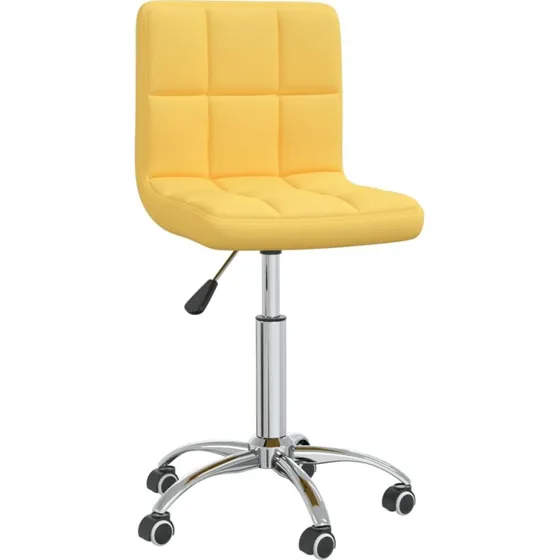 Drejelig spisebordsstol i stof - sennepsgul, justerbar