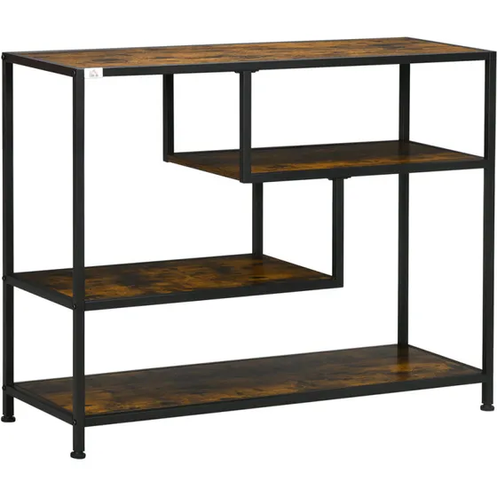 Rootz Hylde Konsolbord 4 hylder – Rustik brun/sort 99,6×33,6×74 cm