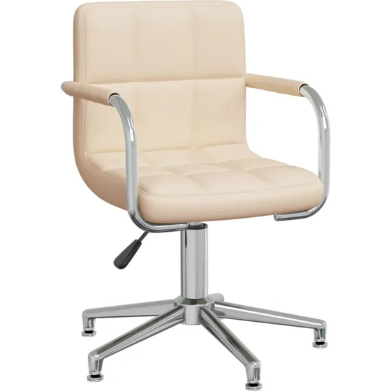 Drejelig spisebordsstol i creme stof med gaslift