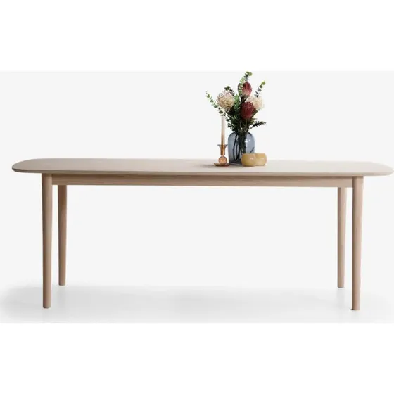 Aston spisebord oval i hvidolieret eg 210x100 cm