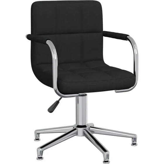 Drejelig spisebordsstol i sort stof med 360 og gaslft