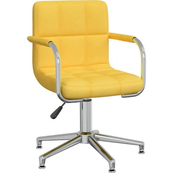 Drejelig spisebordsstol i stof - sennepsgul