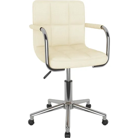 Drejelig spisebordsstol i creme stof, justerbar hjde