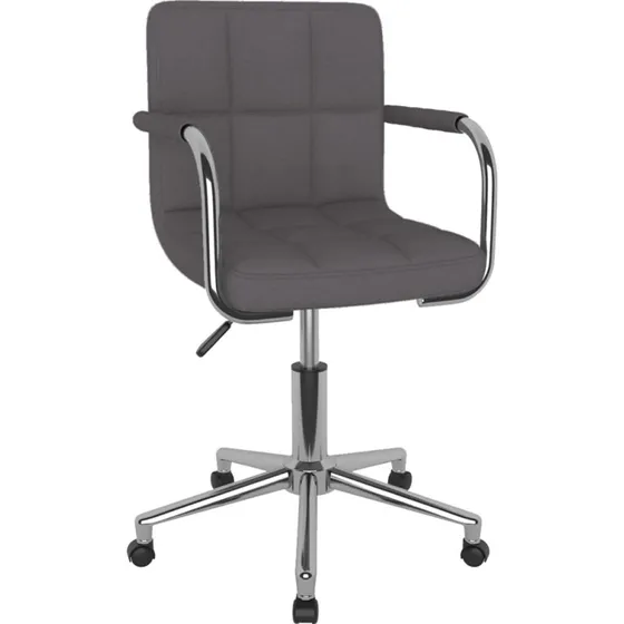 Drejelig spisebordsstol i gråbrun stof med gaslift