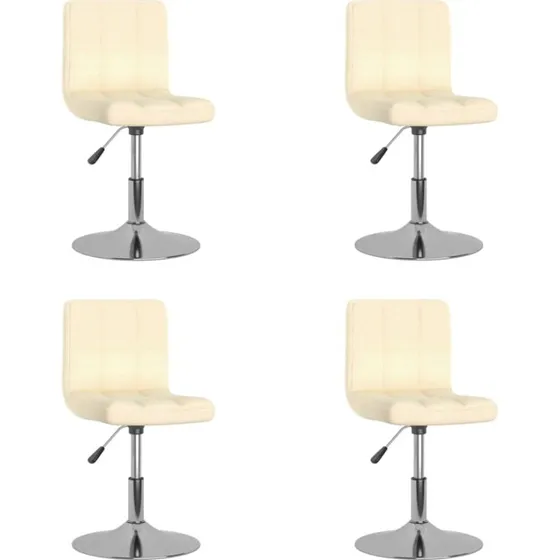 Drejelige spisebordsstole 4 stk. - creme stof, højdejusterbar