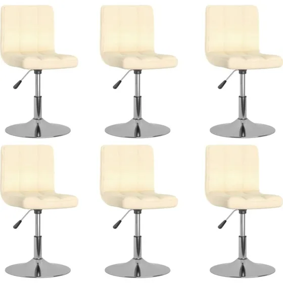 Drejelige spisebordsstole 6 stk. i creme stof