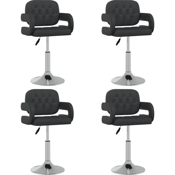 Drejelige spisebordsstole 4 stk. i sort kunstlæder