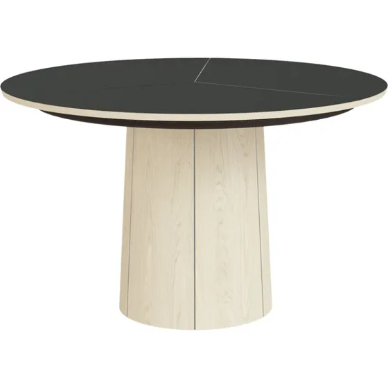 Skovby SM33 rundt spisebord Ø123-149 cm, hvidolieret eg/sort