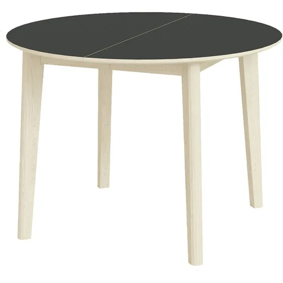 Skovby SM120 rundt spisebord Ø102 cm – hvidolieret eg, sort nano