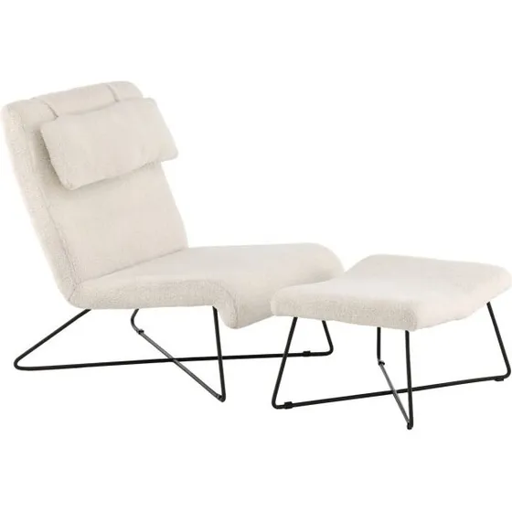 Venture Design Laconia loungestol med fodskammel - hvid