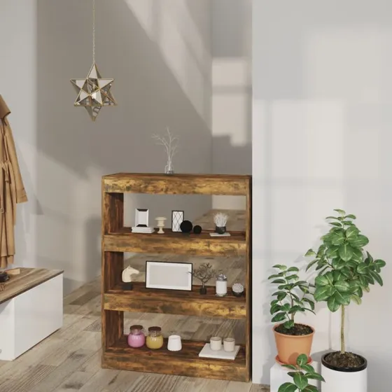 Bogreol/Rumdeler 80x30x103 cm - Røget Egetræ