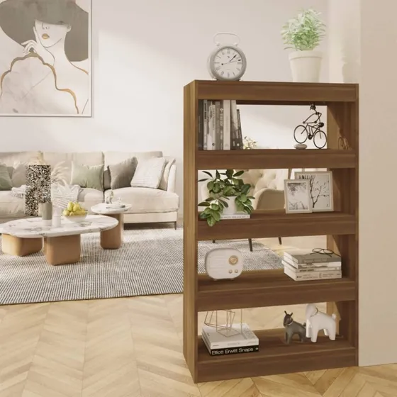 Bogreol/rumdeler 80x30x135 cm – Brun egetræ