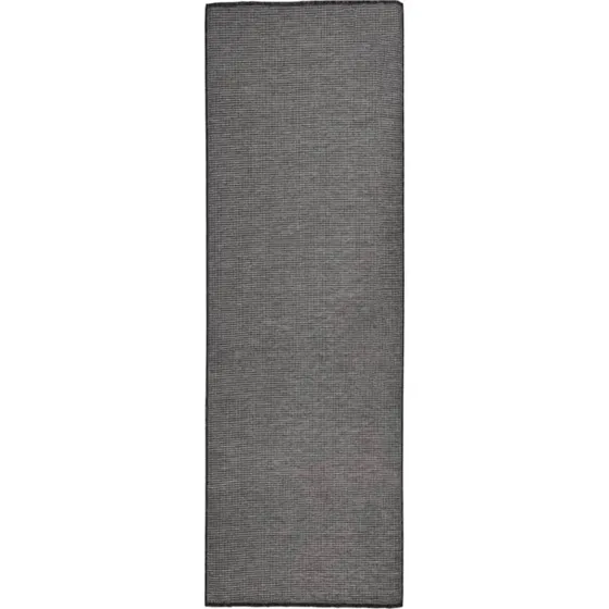 Fladvævet udendørstæppe 80x250 cm - Grå