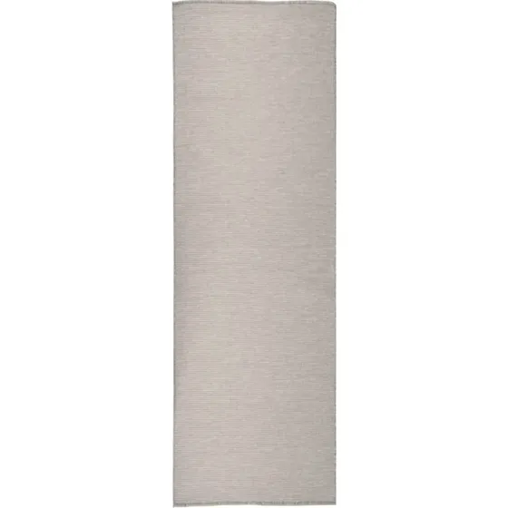 Udendørstæppe fladvævet 80x250 cm - lysegrå, robust