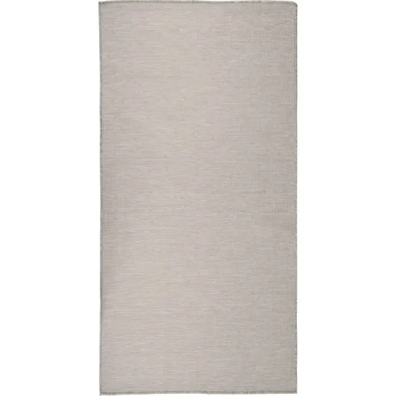 Fladvævet udendørstæppe 100x200 cm lysegrå
