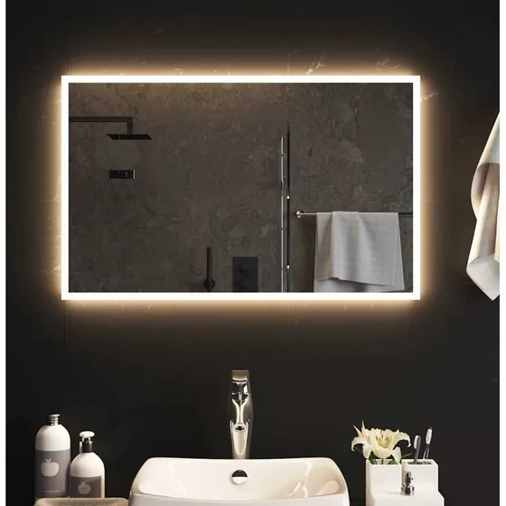 LED badeværelsesspejl 80x50 cm IP65 med USB