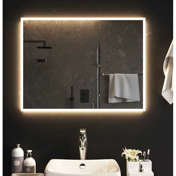 LED badeværelsesspejl 80x60 cm med USB (IP65)