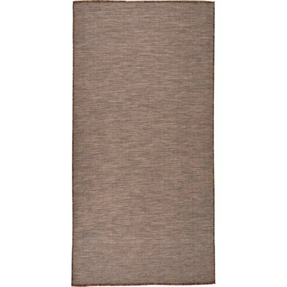 Fladvævet udendørstæppe 100x200 cm – brun
