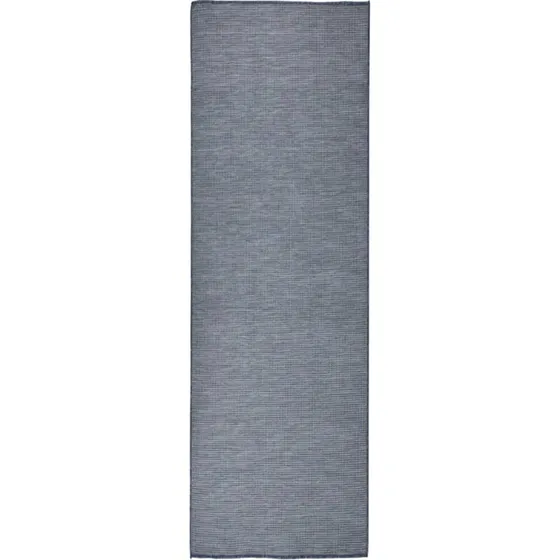 Fladvævet udendørstæppe 80x250 cm, blå