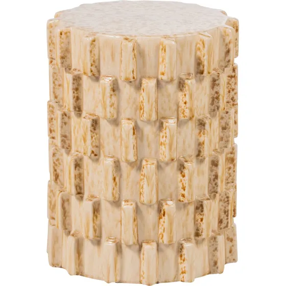 WOOOD Axu Sidebord - Beige Keramik - Ø35x45 cm