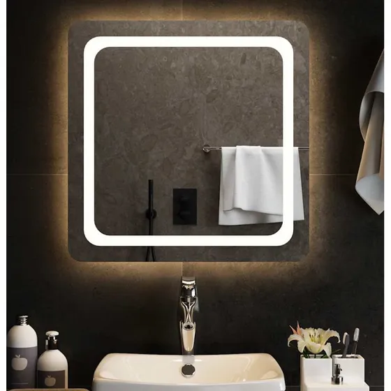 LED-badeværelsesspejl 60x60 cm IP65 med USB