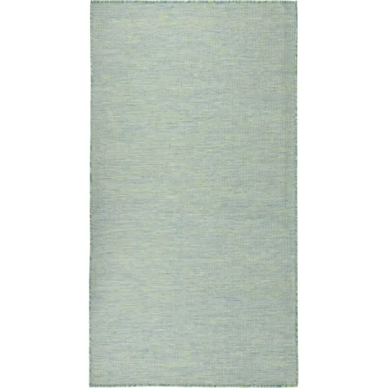 Fladvævet udendørstæppe 80x150 cm - turkis