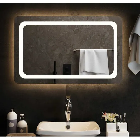 LED badeværelsesspejl IP65 80x50 cm med USB