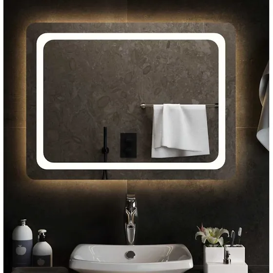 LED badeværelsesspejl 80x60 cm, IP65 med USB