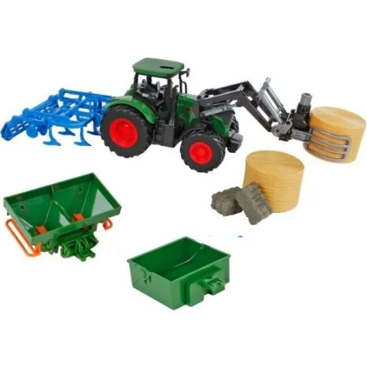 Kids Globe Traktor med 8 dele - 30 cm (1:24)