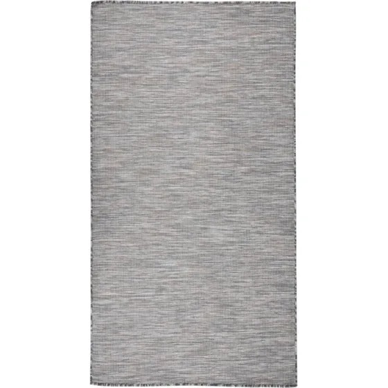 Fladvævet udendørstæppe 80x150 cm – brun/blå