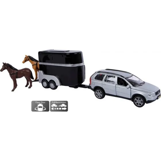 Kids Globe Volvo XC90 med heste og hestetrailer
