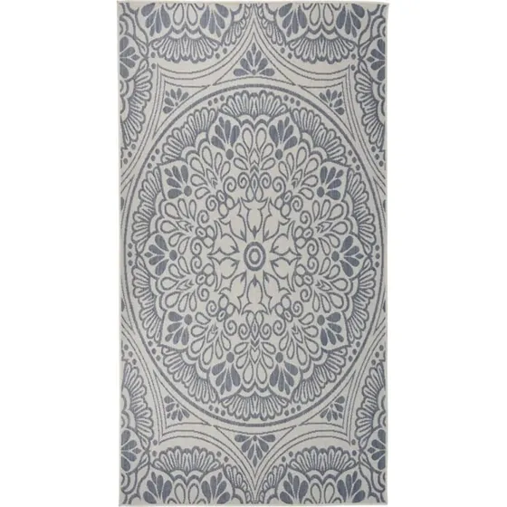 Fladvævet udendørstæppe 80x150 cm blå (polypropylen)