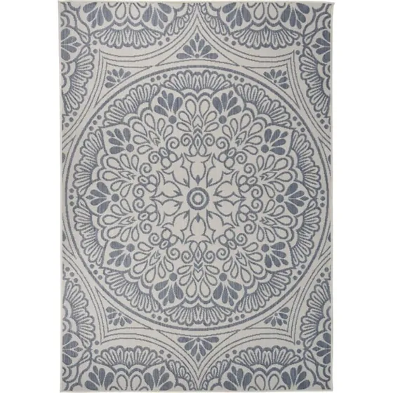 Fladvævet udendørstæppe 160x230 cm - blå, UV-resistent