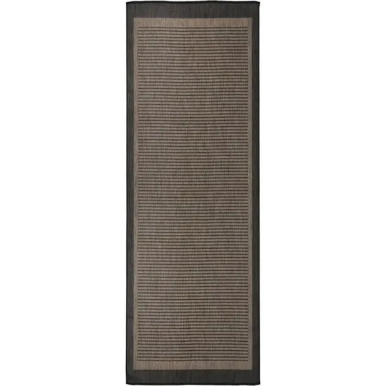 Fladvævet udendørstæppe 80x250 cm – mørkebrun