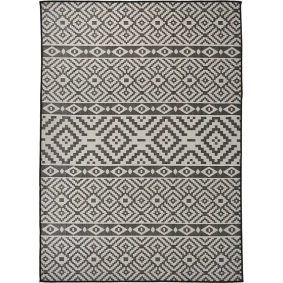 Fladvævet udendørstæppe 200x280 cm, sort | UV-resistent