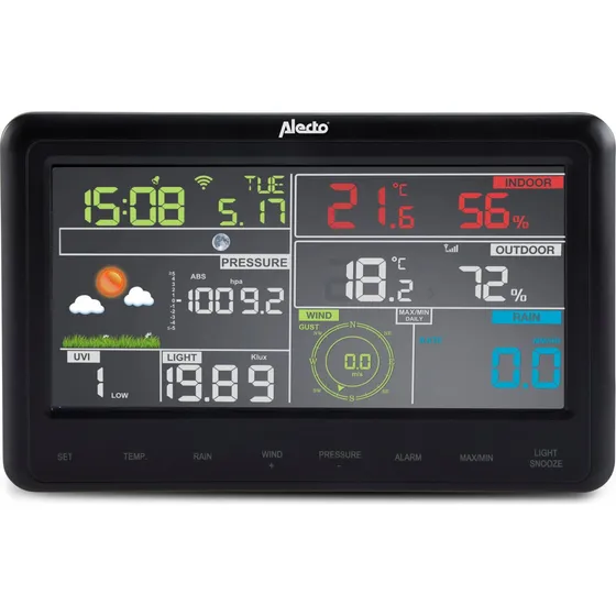 Alecto WS-5500 Professionel 8-i-1 Wi-Fi Vejrstation - Sort