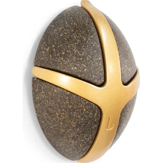 Spinder Design Tick foldbar knagerække med 3 kroge i guld og brun
