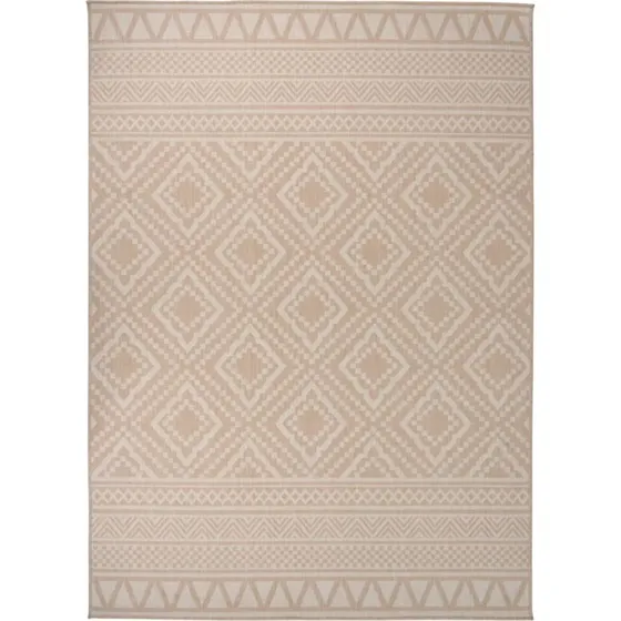 Fladvævet udendørstæppe 200x280 cm – stribet brun