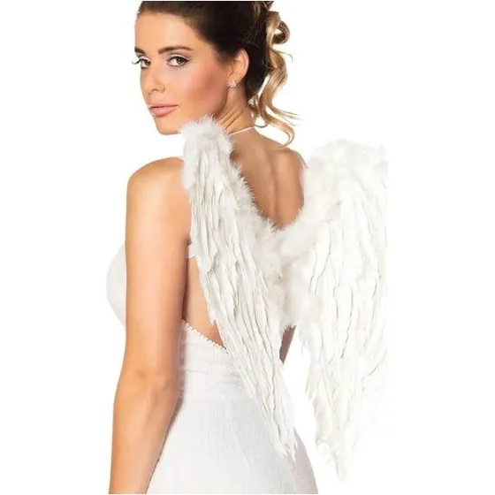 Boland Angel Wings White - Hvide fjerenglevinger til voksne