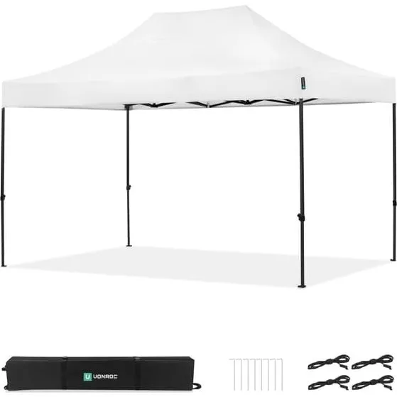 VONROC Premium Easy-Up Partytelt 3×4,5 m – Hvid