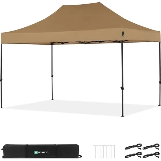 VONROC Premium Easy-Up Partytelt 3×4,5 m – Beige
