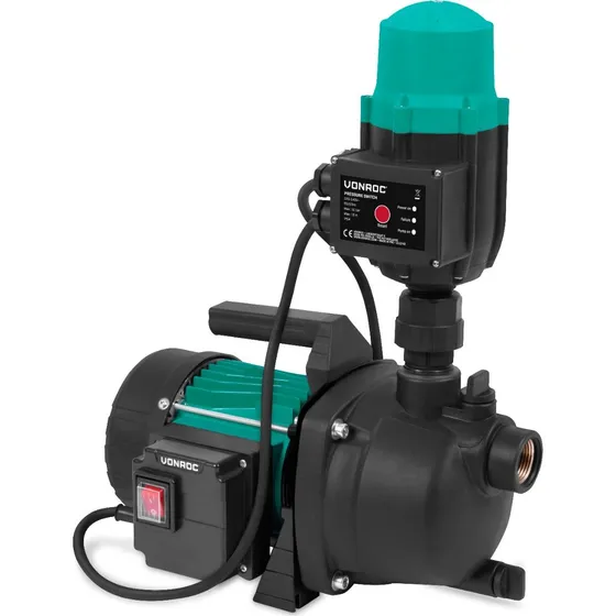 VONROC Vandpumpe 800W - 3300l/t - 4 Bar - Hydroforpumpe